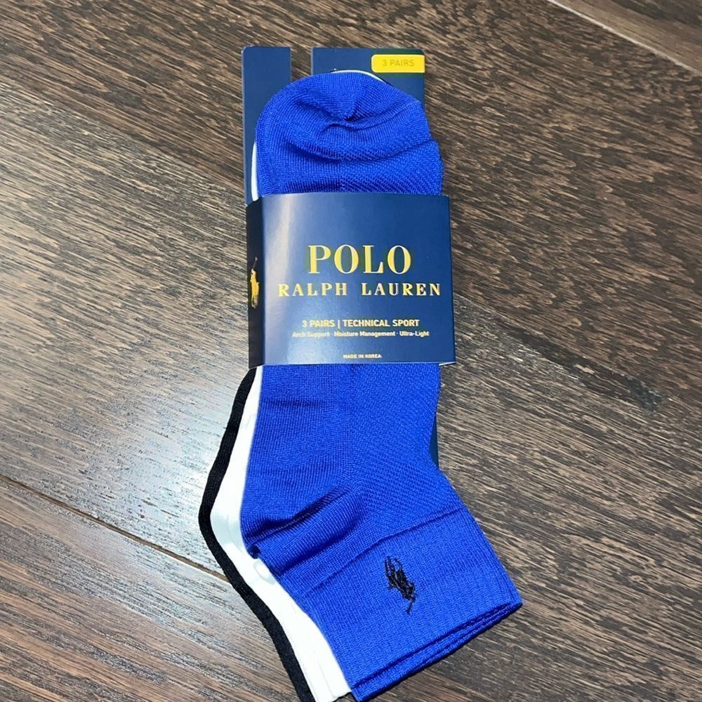 Polo Ralph Lauren Technical Sport Quarter Socks 56% Olefin 42% Nylon 2% Spandex